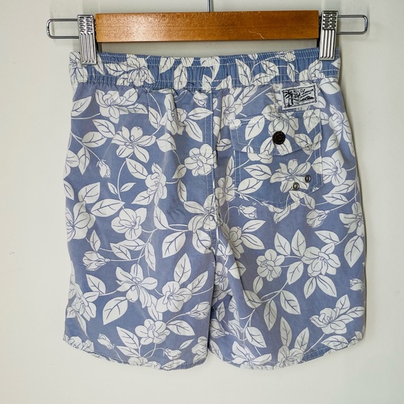 POLO Ralph Lauren 7 Boys Blue Hawaiian Tropical Floral Board Shorts Swim… - Picture 4 of 9